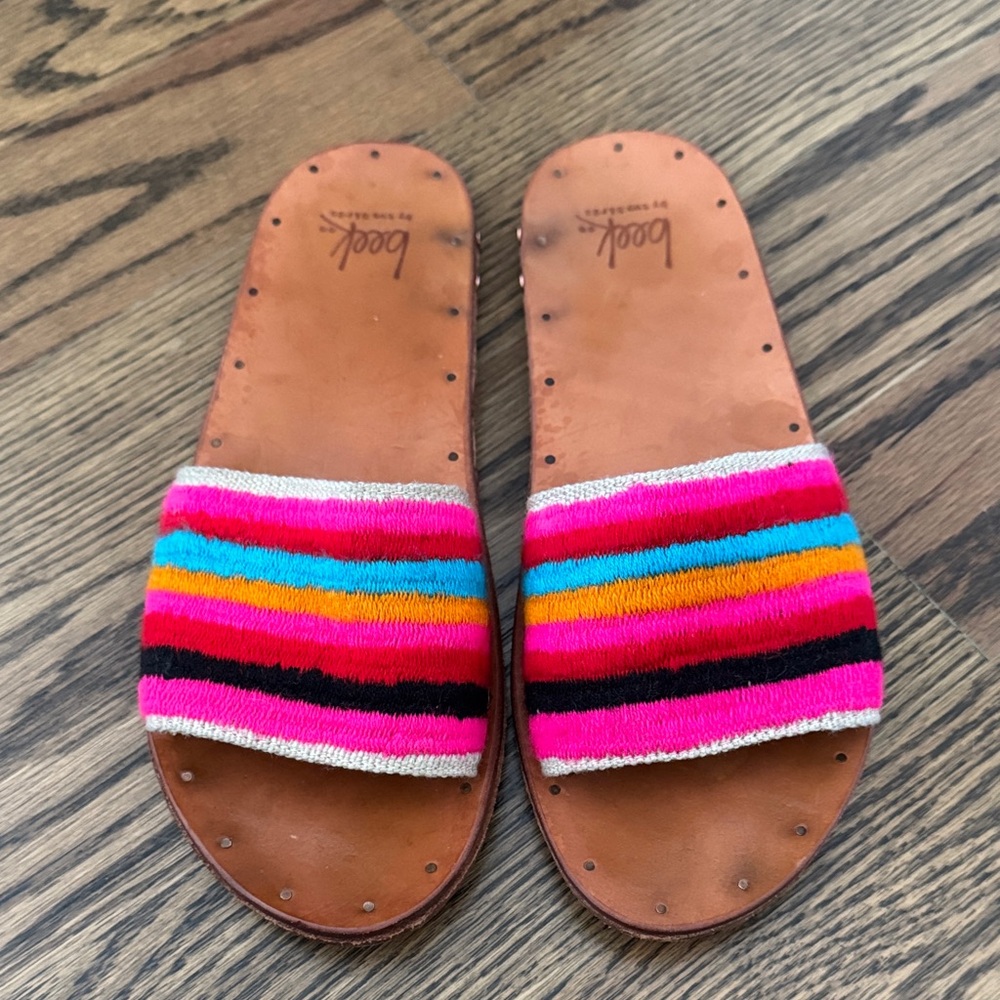 beek Multicolor Striped Slide Sandals